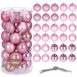  Božićne kuglice 5 cm – set od 30 komada u ružičastoj boji | shoptok.hr