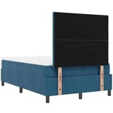 Box Postelja z vzmetnico z vzmetnico Temno modra 120 x 190 cm Žamet, (5000128472) | Shoptok.si