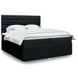vidaXL Krevet s oprugama i madracem crni 200x200 cm od tkanine | shoptok.hr