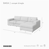 Rodier Kremno bela kotna sedežna garnitura (desni kot/z ležalnikom) Baga – | Shoptok.si