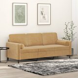  The Living Store Kavč trosed z okrasnimi blazinami rjav 180 cm žamet - Trosed, (21447854) | Shoptok.si