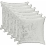  Presvlaka za jastuk 6 kom. HOUTEN Svjetlosiva 55 x 55 cm Flanel - Dizajn s paspulom Svjetlosiva 55 x 55 cm | shoptok.hr