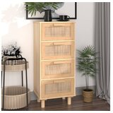  Komoda rjava 40x30x90 cm trdna borovina in naravni ratan | Shoptok.si