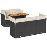 Maison Chic Seti vrtnega pohištva - Vrtna garnitura - Vrtni pohištvo set 6-delna z blazinami črna poli ratan, (21804761) | Shoptok.si