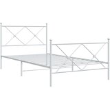  Metalni okvir kreveta uzglavlje i podnožje bijeli 107x203 cm | shoptok.hr