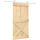  Klizna vrata Prirodna i bijela 100 x 210 cm Čvrsta borovina | shoptok.hr