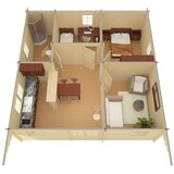 Male kuće Drvena kuća PALMA 720 &amp;times; 720 cm &amp;ndash; bez zavr&amp;scaron;nog krovnog pokrova Slike