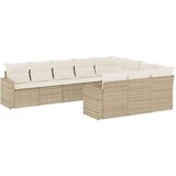  10-dijelni set vrtnih sofa s jastucima bež od poliratana | shoptok.hr