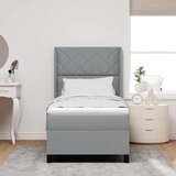 Box Spring Krevet s Madracem svijetlosive boje 90 x 200 cm tkanina | shoptok.hr
