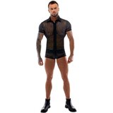 Svenjoyment čipkasta moška srajca (črna) - M | Shoptok.si
