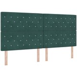  LED okvir za krevet s madracem Tamnozelena 200 x 200 cm Baršun | shoptok.hr