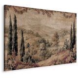  Slika - Mediterranean landscape - old tapestry with a hill and a lake 60x40 Standard | shoptok.hr