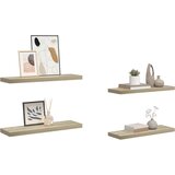  Plutajuće zidne police 4 kom boja hrasta 80 x 23,5 x 3,8 cm MDF | Eponuda.com