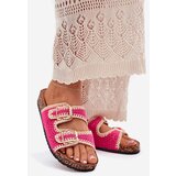 Boto Crocheted Women's Slippers With Golden Buckles Fuchsia Fenira | Shoptok.si