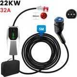 JUNSUN Tip 2 EV Polnilni Kabel 3-Fazni 22 kW z Nastavljivim Tokom – Prenosno Polnilno Orodje za Električna Vozila (Schuko, 5 m, 6/8/10/13/16/20/24/32A), (21989620) | Shoptok.si