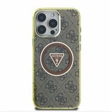 Guess IML 4G Glitter and Triangle Logo MagSafe Zadní Kryt pro iPhone 16 Pro Brown Ovitek za telefon Vijolična | Shoptok.si