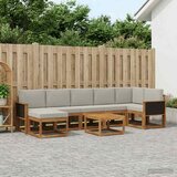  Set vanjskih sofa 8 pcs Prirodna i svjetlosiva Poliester | Eponuda.com