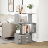 Pregrada regal za knjige 3 razina sivi 70x24x97 cm drveni | shoptok.hr