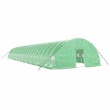 vidaXL Rastlinjak z jeklenim ogrodjem zelen 144 m 24x6x2,85 Cene