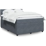 vidaXL Krevet s oprugama i madracem tamnosivi 140x190 cm baršunasti | shoptok.hr