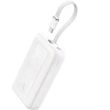 20000mAh, 30W, sa ugrađenim USB-C kablom, Power Bank beli