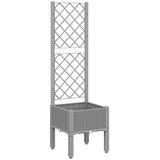 Furnova Cvetlično korito z oporno mrežo svetlo sivo 40x40x142 cm PP, (21922131) | Shoptok.si