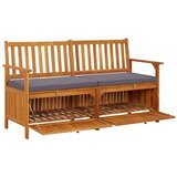  Klupa za pohranu s jastukom 148 cm od masivnog bagremovog drva | shoptok.hr