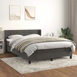  Box spring posteljni z vzmetnico temno siv 140x190 cm žamet, (20789951) Cene