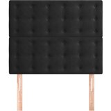  Posteljno vzglavje 2 kosa črno 80x5x78/88 cm žamet, (20933982) | Shoptok.si