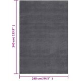  Čupavi tepih antracit boje 240x340 cm poliester | Eponuda.com