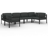  6-dijelna vrtna garnitura s jastucima aluminijska antracit | shoptok.hr