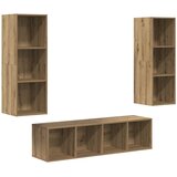  Set TV komoda 3 pcs Umjetnički hrast Konstruirano drvo | Eponuda.com