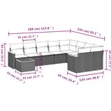  10-dijelni set vrtnih sofa s jastucima crni od poliratana | shoptok.hr