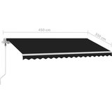  Automatska tenda sa senzorom za vjetar LED 450x350 cm antracit | shoptok.hr