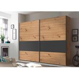 home24 OMARA Z DRSNIMI VRATI, barve grafita, bela, hrast artisan | Shoptok.si