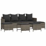 Maison Chic Seti vrtnega pohištva - Vrtna garnitura - Vrtni pohištvo set 5-delna z blazinami siv poli ratan, (21820381) | Shoptok.si