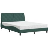 vidaXL Postelja z vzmetnico temno zelena 140x200 cm žamet, (21095106) Cene