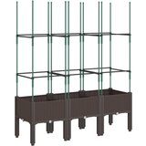Maison Chic Cvetlično korito - Cvetlični Lonec z oporno mrežo rjavo 120x40x142,5 cm PP, (21788555) Cene