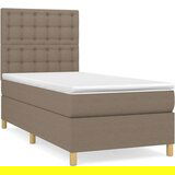  Box spring postelja z vzmetnico taupe 100x200 cm blago | Shoptok.si