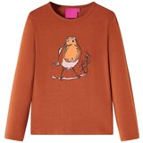  Dječja majica s dugim rukavima boja konjaka 104 | shoptok.hr