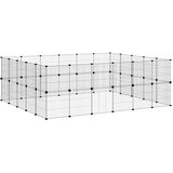  Kavez za ljubimce s 44 panela i vratima crni 35 x 35 cm čelični | shoptok.hr