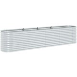Furnova Visoka greda 400x80x81 cm pocinkano jeklo srebrna, (21921351) | Shoptok.si