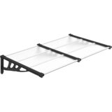 Maison Chic Nadstrešek - Senčniki za vrata črn in prozoren 152,5x90 cm polikarbonat, (22039838) | Shoptok.si
