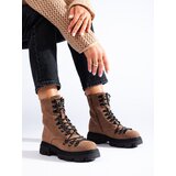 VINCEZA Suede laced workers brown | Shoptok.si