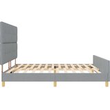  Krevetna konstrukcija Svjetlosiva 200 x 200 cm tkanina | shoptok.hr