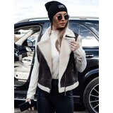 DStreet Kamizelka damska zamszowa z kożuszkiem WOOLZIP kawowa | Shoptok.si