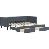 vidaXL Izvlečna dnevna postelja s predali temno siva 90x190 cm žamet, (20936916) | Shoptok.si