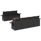 8-dijelni set vrtnih sofa od poliratana s jastucima crni | shoptok.hr