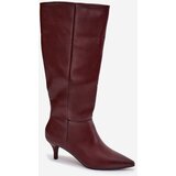 Boto Women's Boots on Low Heel Lined with Eco Leather Bordeaux Marcellia | Shoptok.si