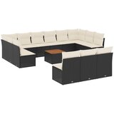  14-dijelni set vrtnih sofa s jastucima poliratan crni | shoptok.hr